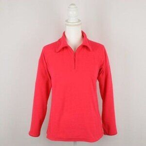 Columbia Women's Small Neon Peach 1/4 Zip Lightweight Fleece Pullover